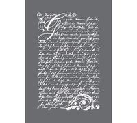 Rayher 45067000 pochoir de sérigraphie Vintage Poésie, av. spatule, gris/blanc