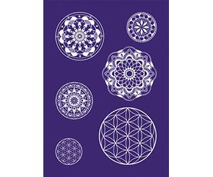 Rayher 45092000 Pochoir Mandala en plastique A4 - Pochoir avec Spatule - Bleu