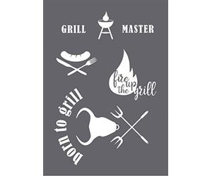 Rayher 45114000 Pochoir "Grill Master" A4, + 1 spatule