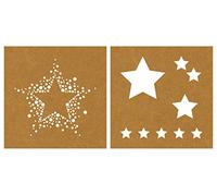 Rayher 45130000 Pochoir motif Etoiles, 20,3x20,3cm, en papier, réutilisable, 2 pces., technique de sérigraphie, Noël, évènements divers