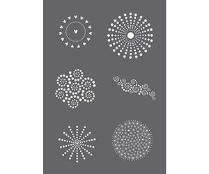 Rayher 45135000 pochoir sérigraphie Dots A5, pochoir adhésif + spatule, gris