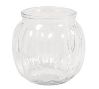 Rayher 46043000 Vase en Verre bombé avec rainures 12 x 12 x 11 cm 700 ML