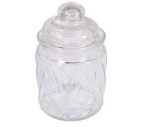 Rayher 46050000 Bocal en verre avec couvercle en verre Motif chevron Diamètre 8 cm Diamètre 12,5 cm 280 ml Ouverture Ø 5,5 cm