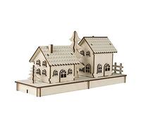 Rayher 46300000 Kit en bois Petites maisons - 52 Pièces, FSC 100% - Nature, Naturel