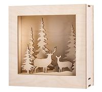 Rayher 46308000 Kit bois,cadr.mot.3D,Pays hivern.FSC100%, Naturel