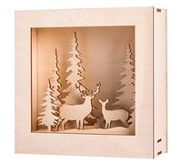 Rayher 46308000 Kit bois,cadr.mot.3D,Pays hivern.FSC100%, Naturel