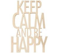 Rayher 46415505 Ecrit. bois"Keep calm..be happy"FSC100%