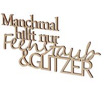 Rayher 46425505 Lettres en bois « Feenstaub & Glitzer », FSC 100 %, nature