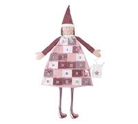 Rayher 46455258 calendrier de l’avent XXL, en forme de lutin de Noel, à suspendre, en tissu de couleur rose, à garnir soi-même, réutilisable chaque année, 118 x 53 cm, calendrier pour fille