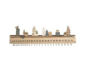 Rayher 46556000 Calendrier de l’Avent, bois MDF, mural, 1 pce, 40X3,5X12cm, à garnir avec des petits sacs, des cartes, réutilisable, période de l’Avent, Noëlalender
