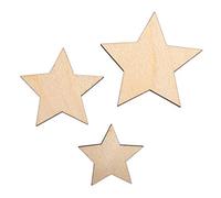 Rayher Hobby 46583000 Lot de 8 étoiles en bois naturel FSC100% assorties 3,5-5,5 cm
