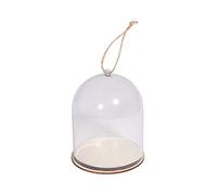 Rayher 46587000 Cloche avec dôme et socle, 9cm ø, 11cm, plastique, à suspendre, Arts Créatifs, Décoration, Cadeau, Noël, Anniversaire, Mariage, Blanc