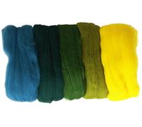 Rayher 5 bobines laine merinos 18 microns 5 à 10 g ton vert NEUF