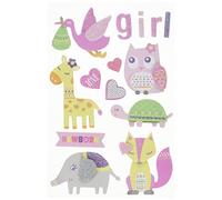 Rayher 50083262 3D sticker en papier Bébé, rose layette, 15pces, avec effets, sct.-LS