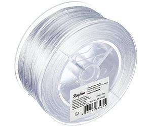 Rayher 5137502 cordon satin 2 mm de diamètre cordon pour bracelet, colliers, décoration de table, etc. cordon queue de rat idéal pour les activités d arts créatifs bobine de 50 m blanc