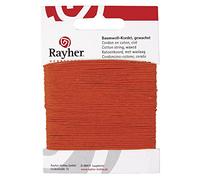 Rayher 5169134 Cordon en coton, ciré, 1 mm, carte SB 20 m Orange