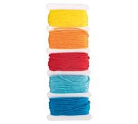 Rayher 53564685 Fil à broder „Stich & Knot », arc-en-ciel, 5X10m, 100% coton, fil sur cartelette, arts créatifs, broderie, bracelet brasilien, vacances, plage