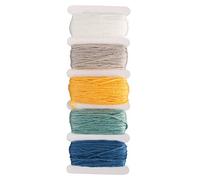 Rayher 53564685 Fil à broder „Stich & Knot », pastel, 5X10m, 100% coton, fil sur cartelette, arts créatifs, broderie, bracelet brasilien, vacances, plage