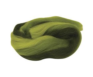 Rayher 5366400 Laine Mérinos Peignée Fine, Laine à feutrer DE 50 g, Coloris Vert