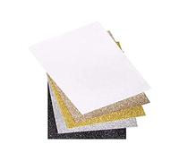 Rayher 53961000 Feutrine pailletée, 21 x 30 x 0,1 cm, 5 pcs, Argent/Or