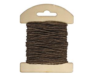Rayher 55352552 Papier Cordon, 1,2 mm ø, sur Carte en Bois, 10 m, Dunkelbrau