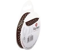Rayher 5540605 Ruban de Satin à Pois Marron 9,5 mm x 10 m