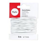 Rayher 55940102 fil élastique pour bracelet, masque facial, bob. 5m ø 2mm, blanc