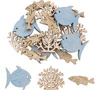 Rayher 56994000 Lot de 20 litière en Bois Poissons + Corail 2 cm