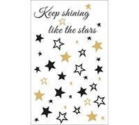 Rayher 60959000 Motifs autocollants déco "Stars", noir/or