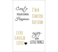 Rayher 60960000 Motifs autocollants déco Happy, noir/or