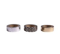 Rayher 60969000 Washi Tape Set Black/Gold/Silver Foil, 15 mm