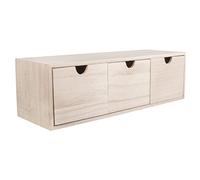 Rayher 6190300 Coffre en bois avec 3 tiroirs, armoire basse, 37,5 x 13 x 11,5 cm, Beige