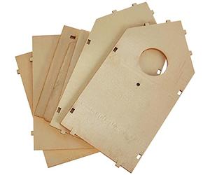 Rayher 62224000 Jeu de construction en Bois pour volière FSC Mix Credit, 11 x 10,5 x 17 cm, 7 Pièces, Objet Décoratif, Article Décoratif, Brown