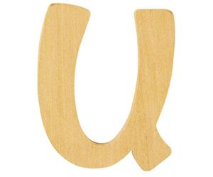 Rayher 62257000 Lettre U en Bois FSC Mix Credit, 6 cm de diamètre