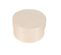 Rayher 62394000 Spandose, avec Couvercle, Rond, 9 cm de diamètre, 4,5 cm de Hauteur, boîte en Bois Naturel, Non traité, boîte à Bijoux, Peinture et décoration