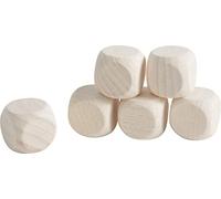 Rayher 6244031 SB-Btl Lot de 6 dés en Bois FSC 100% Naturel 18 x 18 mm
