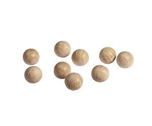 Rayher 6249200 Boules en Bois Brut FSC percées Ø 30 mm 6 mm, Beige