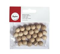 Rayher 6252100 Lot de 25 boules de bois brut non percées Ø 12 mm