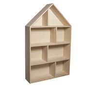 Rayher 6261100 étagère murale en bois forme maison 30 x 50 x 8 cm etagere de 8 compartiments à décorer etagere en bois à suspendre idéal pour créer des rangements personnalisés