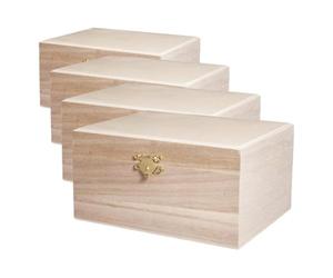 Rayher 62687000 Boîte en bois FSC Mix Credit (Lot de 4)