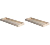 Rayher 62689000 Plateau en Bois 100% FSC, Tablette déco 45x13,5x2,3cm, Beige (Lot de 2)