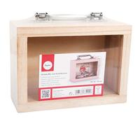 Rayher 62842505 Coffre en bois avec fenêtre, FSC Mix-Credit, 18x8x13cm, nature