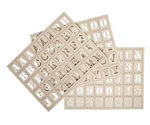 Rayher 62860505 Lettres en bois pour Letterboard , 120 pces, nature