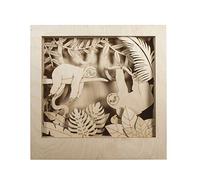 Rayher Cadre décoratif en bois à motif 3D Paresseux 24 x 24 x 6,5 cm Beige G