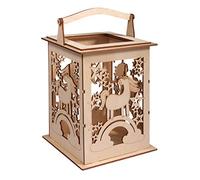 Rayher 62892505 Lanterne en b.Licorne a.poig.,FSCMixCred, nature, 15,3x15,3x26,5cm,15 parties, boîte 1kit