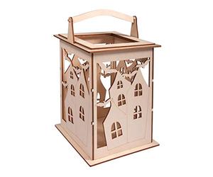 Rayher 62895505 Lanterne b. Chauve-so. a.poi.,FSCMixCred, nature, 15,3x15,3x26,5cm,15 parties, boîte 1kit