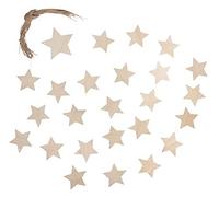 Rayher 62896505 Pendentif de bois Etoiles, FSCMixCred., nature, 1pce6,8cm/23pcs 4,8cm,sct.-LS 24pces