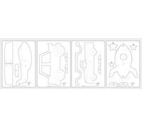 Rayher 62914505 feuilles de contreplaqué, nature, 4 feuilles, DIN A4, 300x200x4mm, pour scie à chantourner, scie à découper, motifs de véhicules à réaliser soi-même, fête d’anniversaire d’enfants