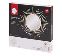 Miroir - Soleil - 32 cm - Rond - Beige - À suspendre - DIY en bois