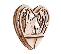 Rayher 62953505 Douille en bois Couple de mariée, FSCMixCred, naturel, 10 cm